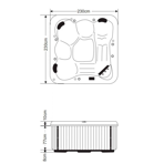    Kingston JCS - 85 230x230x93   6459 White,  P - 04 Black