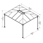   Palram Martrinique 3600 Garden Gazebo, Grey bronz