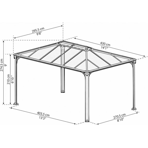   Palram Martrinique 4300 Garden Gazebo, Grey bronz