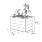    Keter Maple Mobile Urban Garden Bed 88L, 